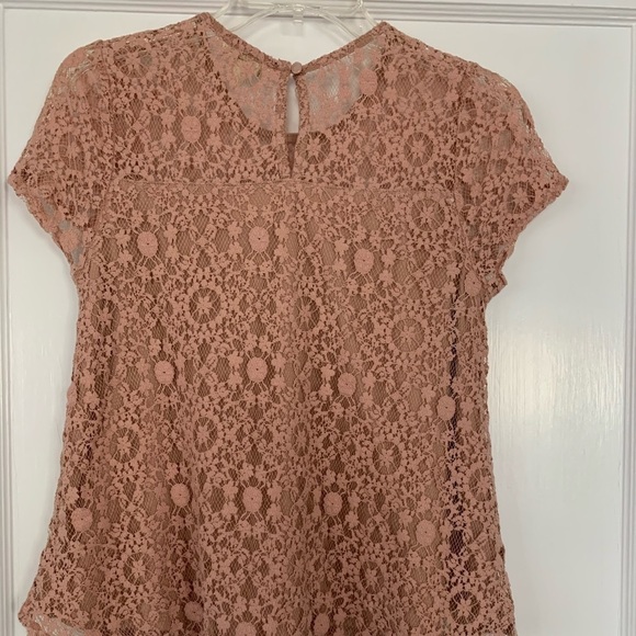 MONTEAU Top Lined Laced Top-Mauve size Medium - Picture 4 of 15